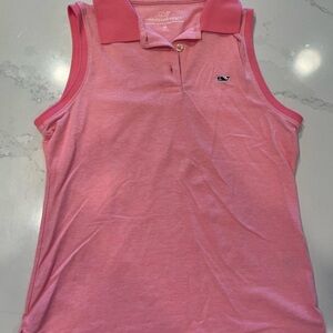 Vineyard Vines Coral Sleeveless Polo Top